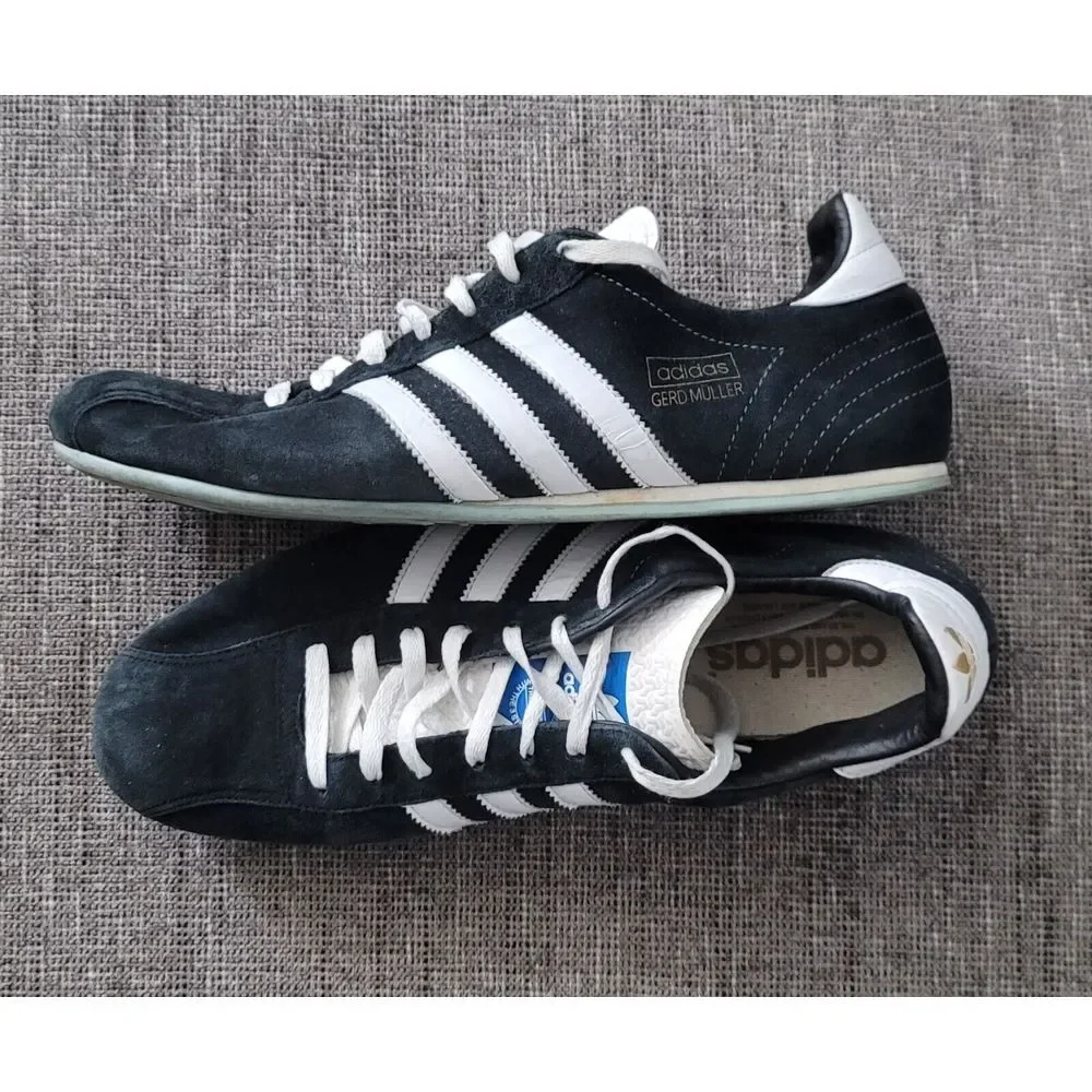 Adidas Men's Vtg Gerd Müller Black‎ Suede Football Soccer Boots Cleats Size 11.5